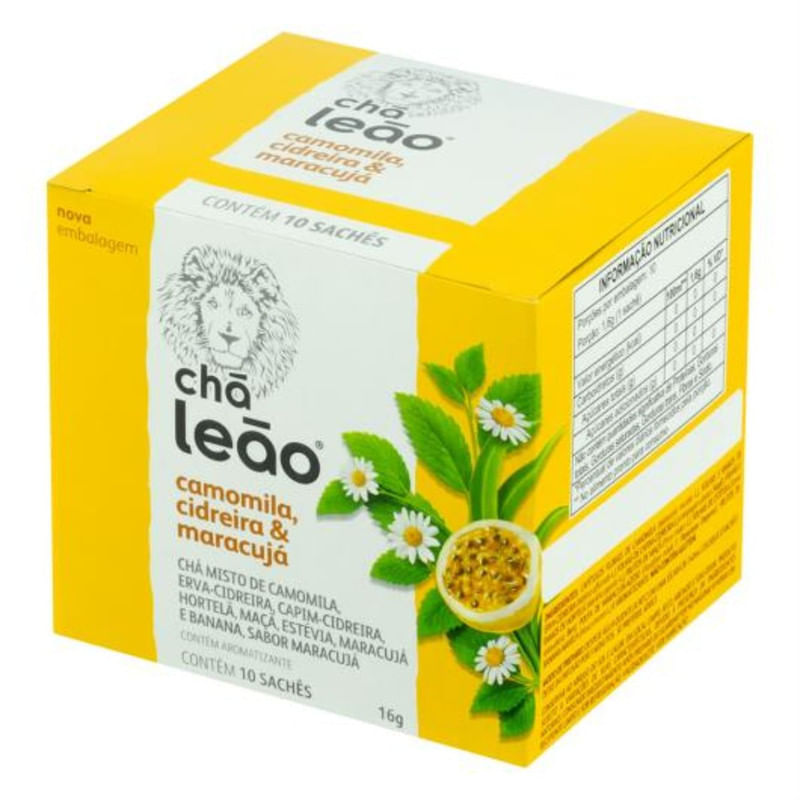 Encontraproduto.com.br - Cha Leao Camomila + Cidreira + Maracuja C/10