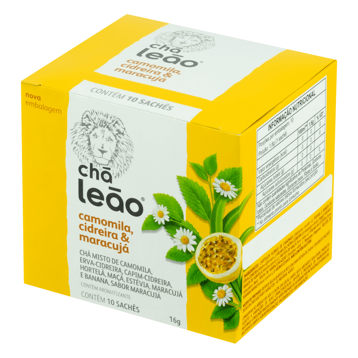 Encontraproduto.com.br - Cha Leao Camomila + Cidreira + Maracuja C/10