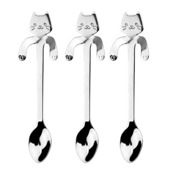 Jogo de Colheres Gato 3 Peças em Aço Inox Livon