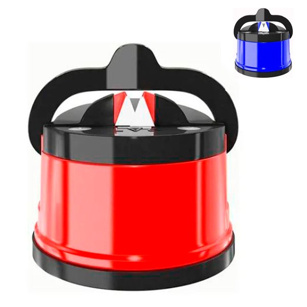 Encontraproduto.com.br - Afiador de Facas C/ Ventosa 7x6cm em Aço Inox Livon