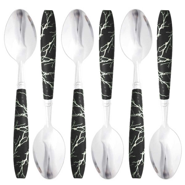 Jogo De Colher 6 Peças 18,5cm Em Aço Inox Livon