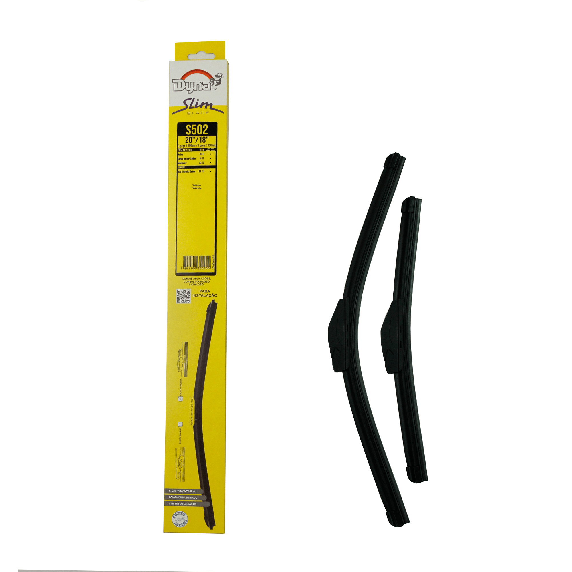 Encontraproduto.com.br - Par de Palhetas limpador de Para-brisa Dyna Chevrolet Astra 1999 até 2012 Novo Corsa 2002 até 2012 Montana 2003 até 2010 Renault Clio 1999 em diante
