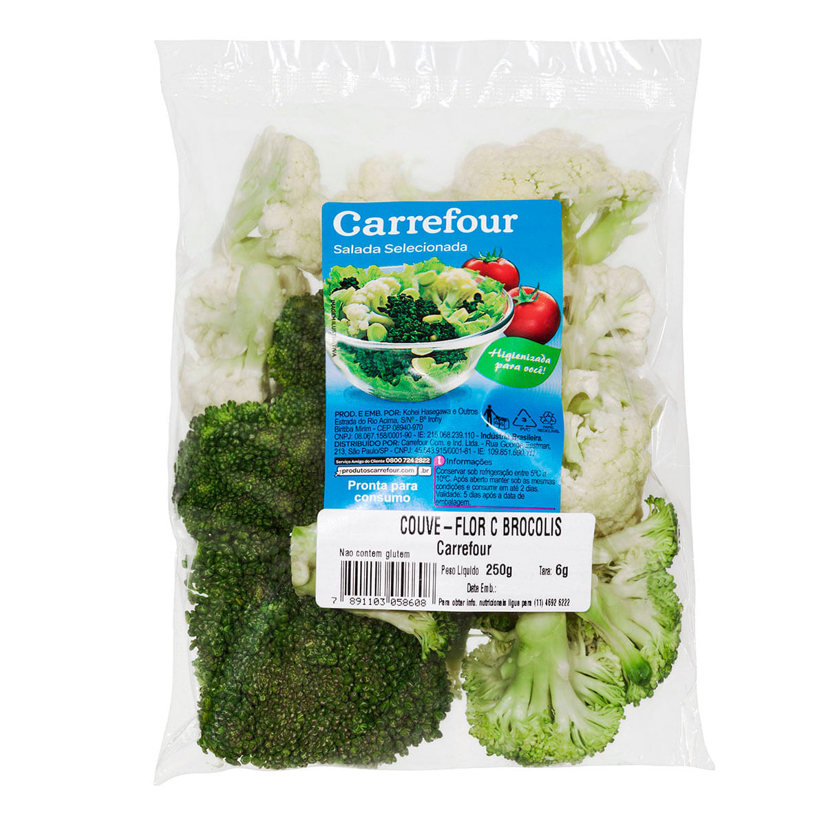 Encontraproduto.com.br - Mix de Couve Flor com Brócolis Ninja Resfriado Picado Carrefour 250g