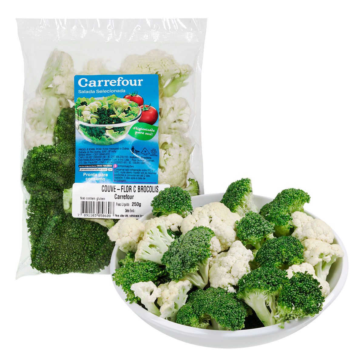 Encontraproduto.com.br - Mix de Couve Flor com Brócolis Ninja Resfriado Picado Carrefour 250g