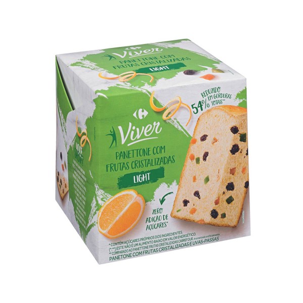 Encontraproduto.com.br - Panetone Tradicional com Frutas Cristalizadas Carrefour Viver 400g