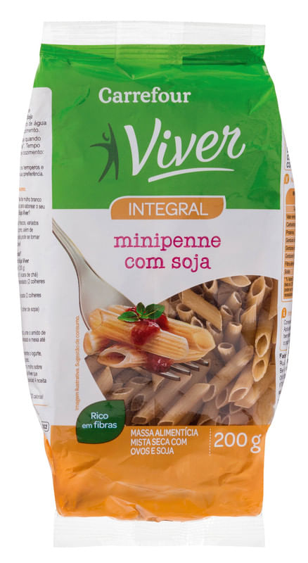 Encontraproduto.com.br - Macarrão Penne Carrefour Viver com Ovos e Soja 200g