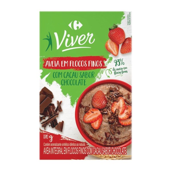 Encontraproduto.com.br - Aveia em Flocos Finos Integral Chocolate Carrefour Viver 170 g