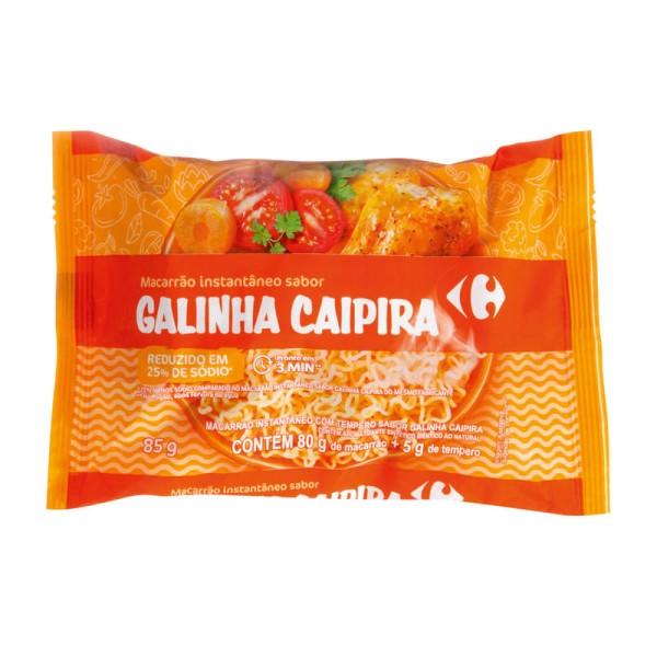 Encontraproduto.com.br - Macarrão Instantâneo Carrefour Sabor Galinha Caipira 85g