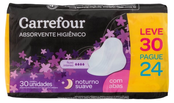 Encontraproduto.com.br - Absorvente noturno suave com abas leve 30 pague 24 Carrefour