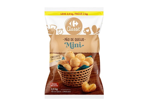 Encontraproduto.com.br - Pão de queijo congelado mini Carrefour Leve 2,5 kg Pague 2 kg