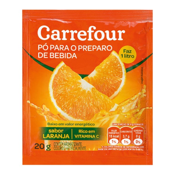 Encontraproduto.com.br - Refresco em Pó Sabor Laranja Carrefour 20g