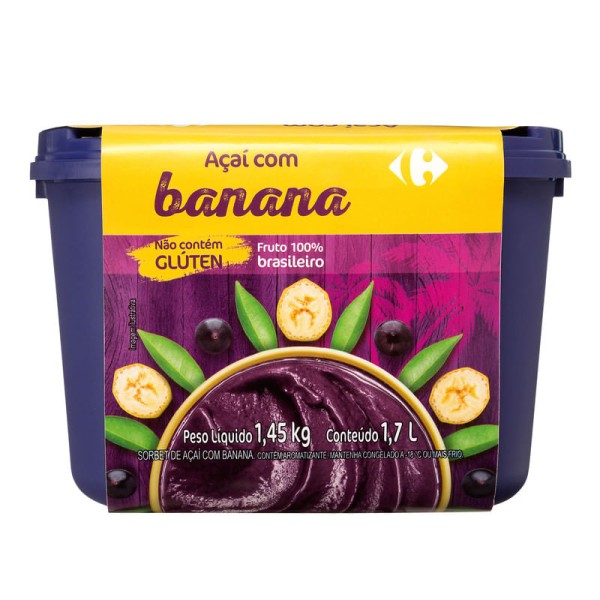 Encontraproduto.com.br - Açaí com Banana, congelado, Carrefour 1,45kg