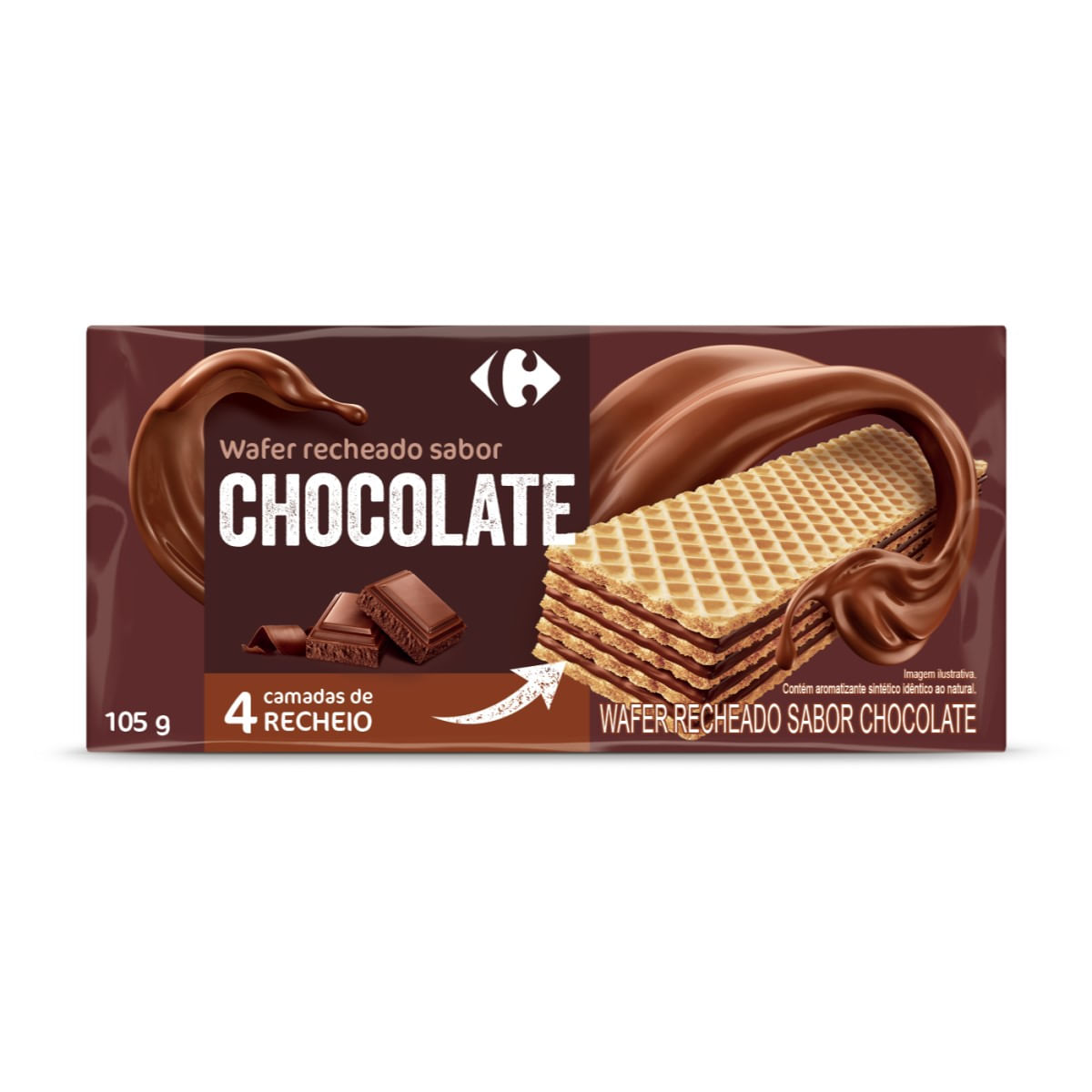Wafer de Chocolate Carrefour 105 g