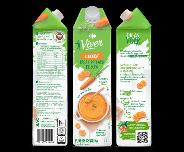 Encontraproduto.com.br - Sopa de Cenoura Integral Viver 1 Litro