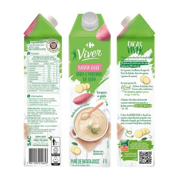 Encontraproduto.com.br - Sopa de Batata Doce Integral Viver 1 Litro