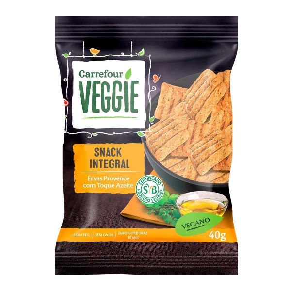 Encontraproduto.com.br - Biscoito Salgado Integral Ervas Provence com Toque de Azeite Carrefour Veggie 40 g
