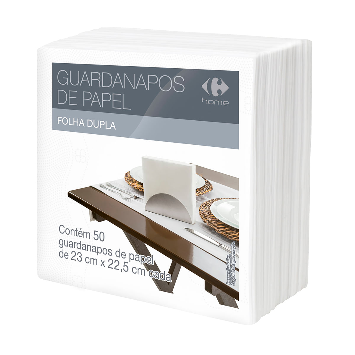 Encontraproduto.com.br - Guardanapo Folha Dupla Pequeno Carrefour com 50 Unidades