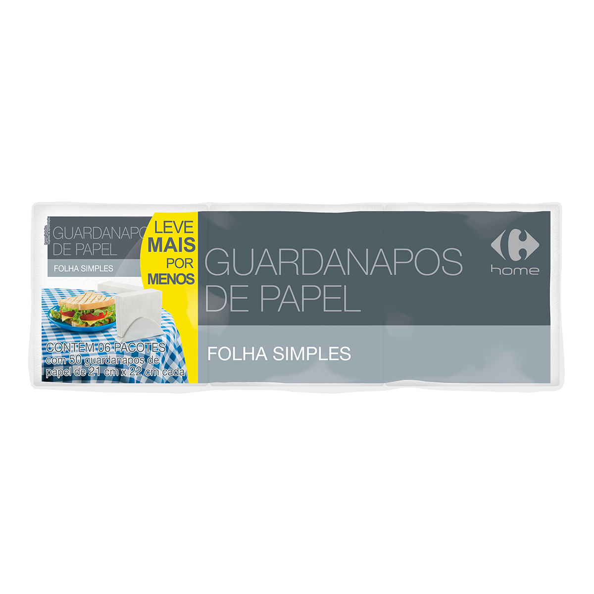 Encontraproduto.com.br - Guardanapo Folha Simples Pequeno Carrefour com 50 Unidades