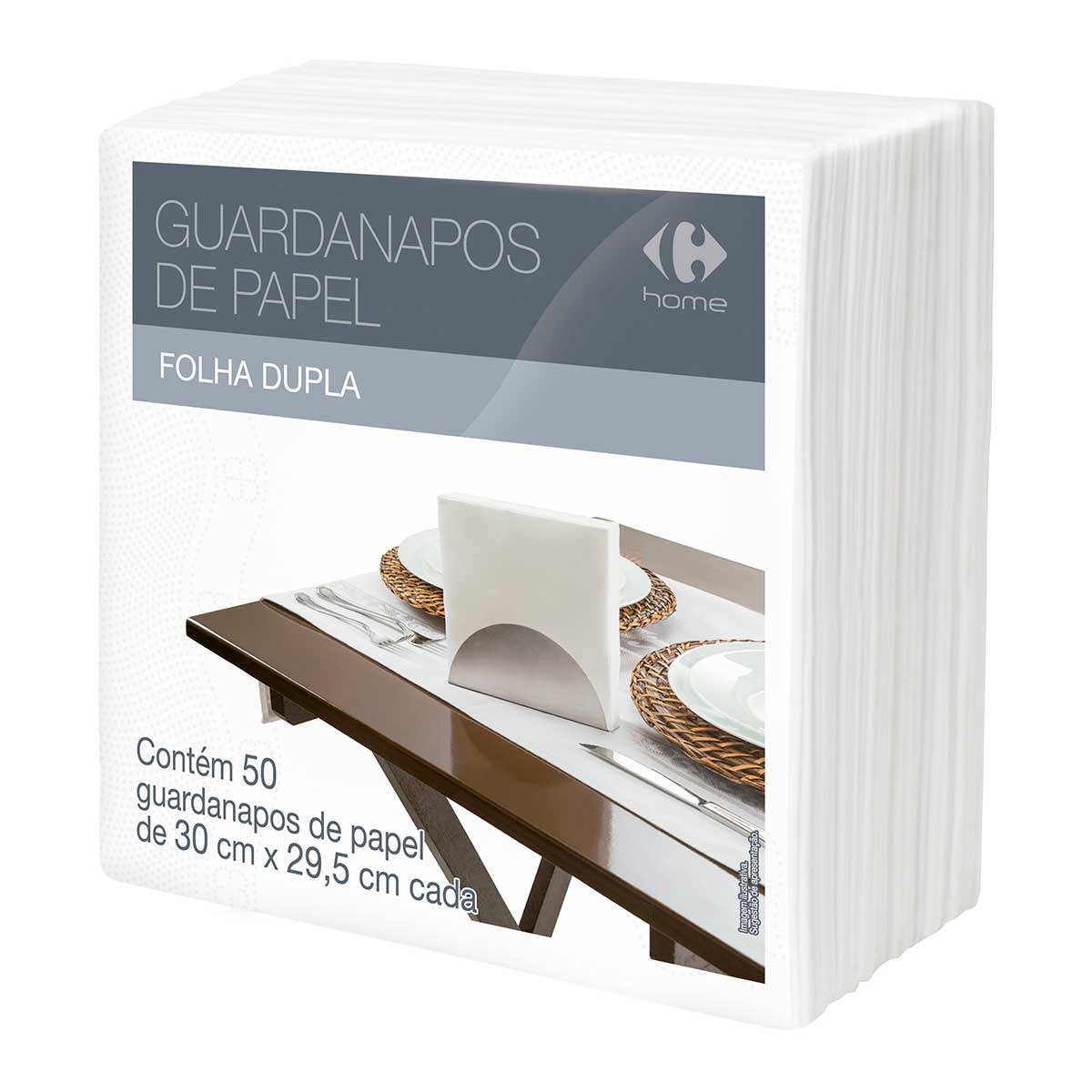 Encontraproduto.com.br - Guardanapo Folha Dupla Grande Carrefour com 50 Unidades