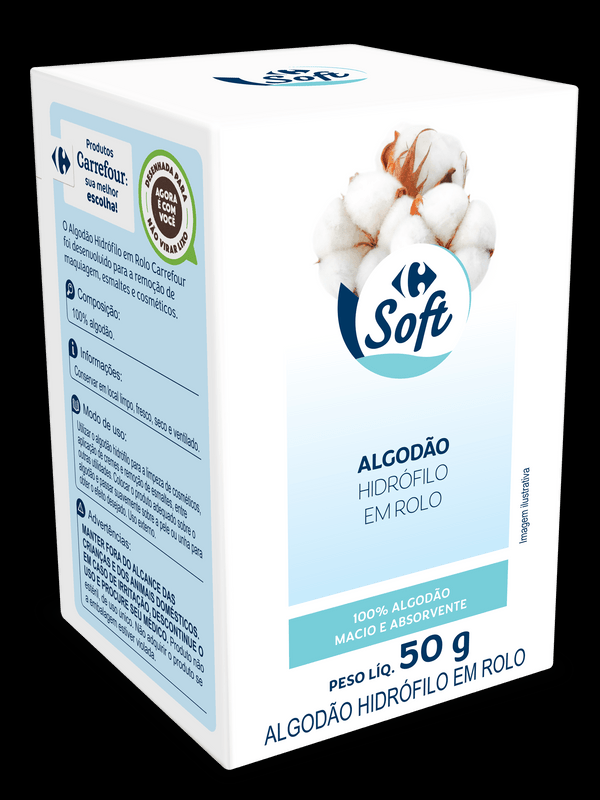 Encontraproduto.com.br - Algodão Hidrófilo em Rolo Carrefour Soft 50 g