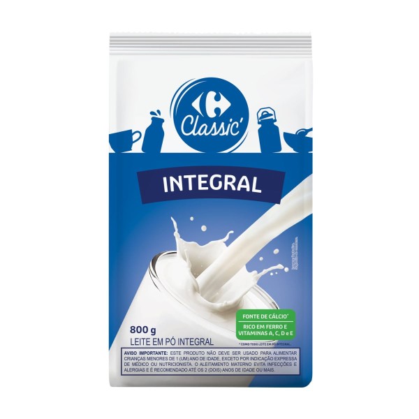 Encontraproduto.com.br - Leite em Pó Integral Carrefour Classic 800 g