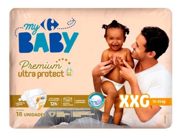 Fralda Descartável Carrefour My Baby XXG 18 Unidades