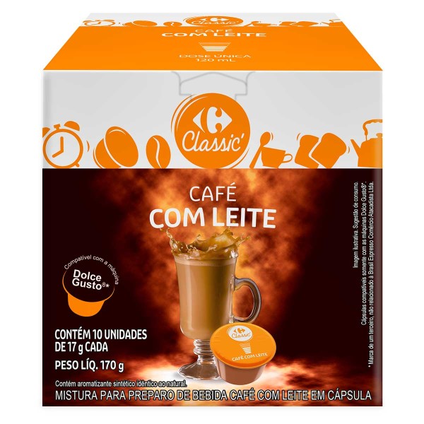 Encontraproduto.com.br - Café Com Leite Carrefour Classic Dolce Gusto 10 Unidades