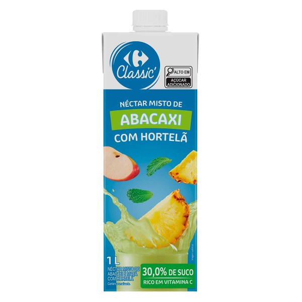 Encontraproduto.com.br - Néctar Misto Sabor Abacaxi com Hortelã Carrefour Classic 1L