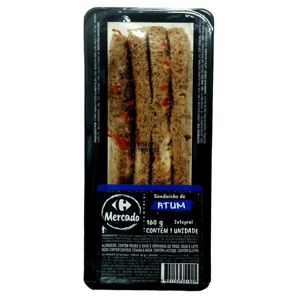 Sanduíche Integral de Atum Carrefour Mercado 160g