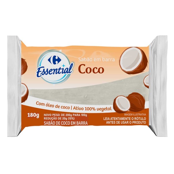Sabão em Barra Carrefour Essential Coco 180g