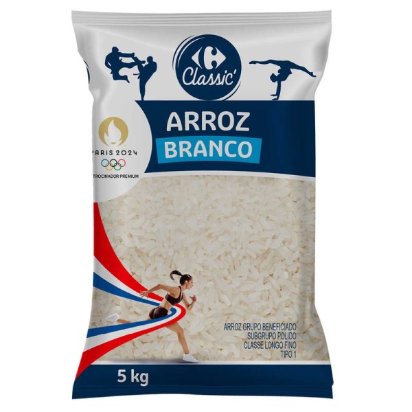 Encontraproduto.com.br - Arroz Branco Carrefour Classic Olimpíadas 5Kg
