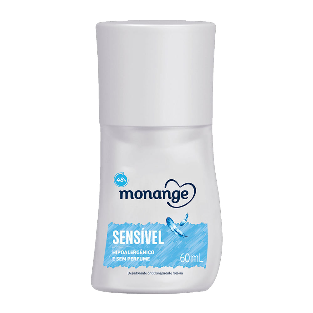 Desodorante Antitranspirante Monange Roll-on Sensível Sem Perfume 60ml
