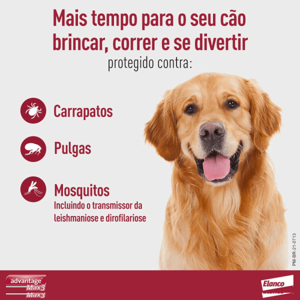 Encontraproduto.com.br - Advantage Max 3 Combo - para Cães mais de 25kg - 4ml