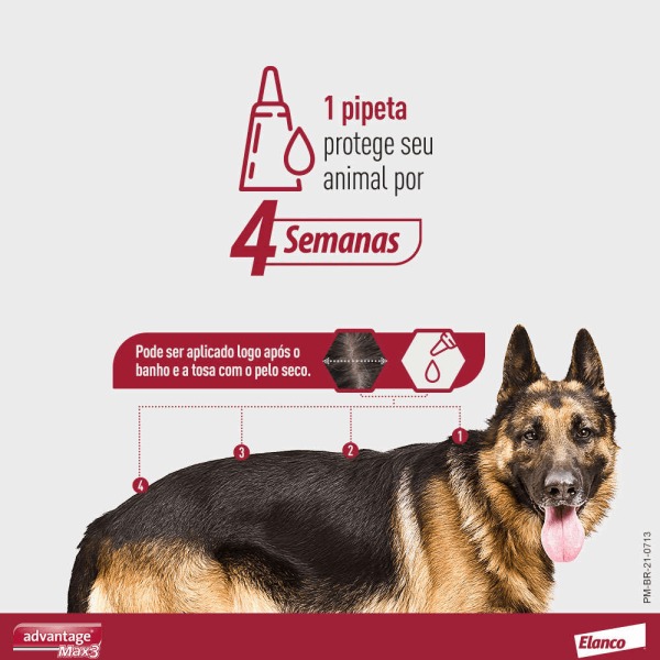 Encontraproduto.com.br - Advantage Max 3 Combo - para Cães mais de 25kg - 4ml