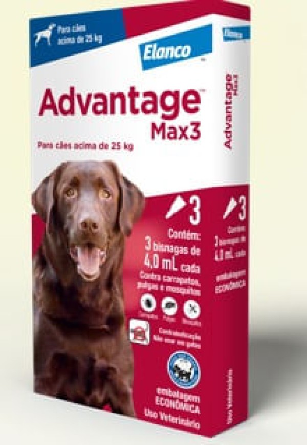 Encontraproduto.com.br - Advantage Max 3 Combo - para Cães mais de 25kg - 4ml