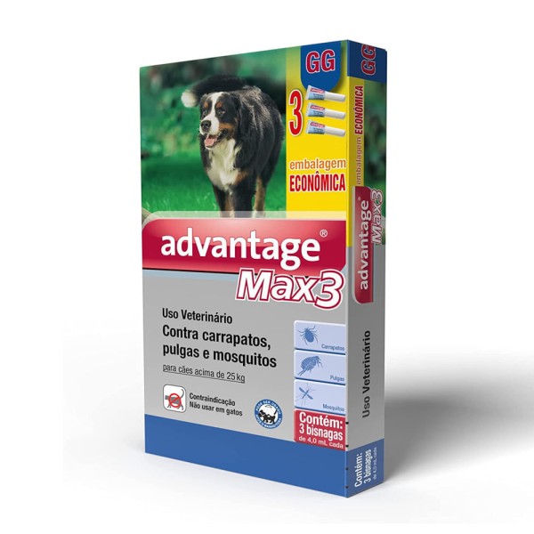 Encontraproduto.com.br - Advantage Max 3 Combo - para Cães mais de 25kg - 4ml