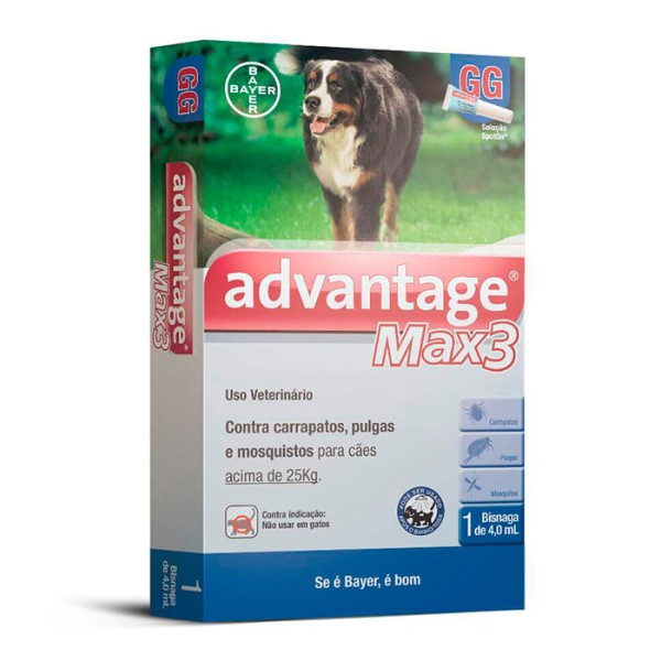 Encontraproduto.com.br - Advantage Max 3 Combo - para Cães mais de 25kg - 4ml