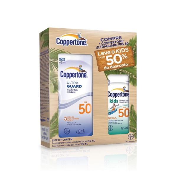 Encontraproduto.com.br - Kit Protetor Solar Coppertone Ultraguard Loção FPS 50 200ml + Kids FPS 50 125ml