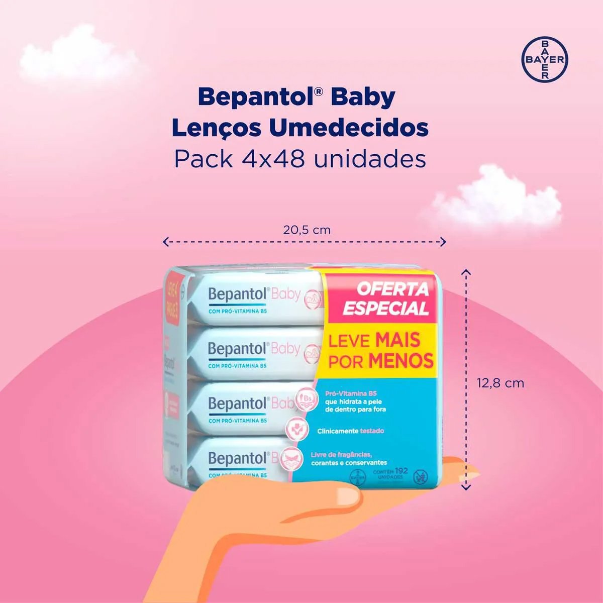 Encontraproduto.com.br - Lenco Umedecido Para Bebes Bepantol Baby 48 Unidades Leve 4 Pague 3