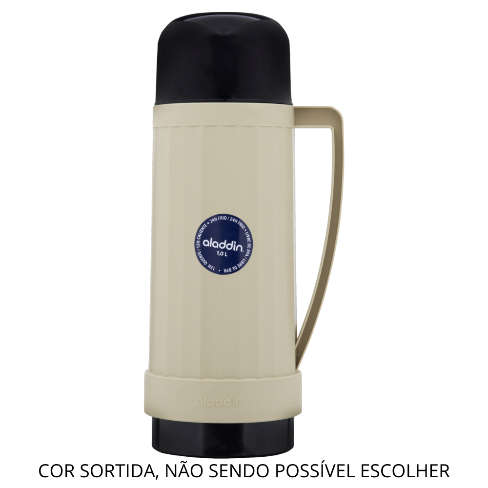 Encontraproduto.com.br - Garrafa Térmica Continental Branco/Preto 1l Aladdin