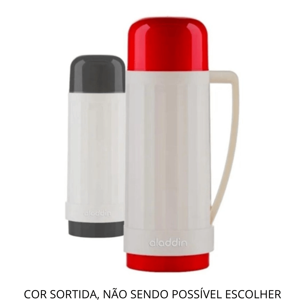 Encontraproduto.com.br - Garrafa Térmica Continental Branco/Preto 1l Aladdin