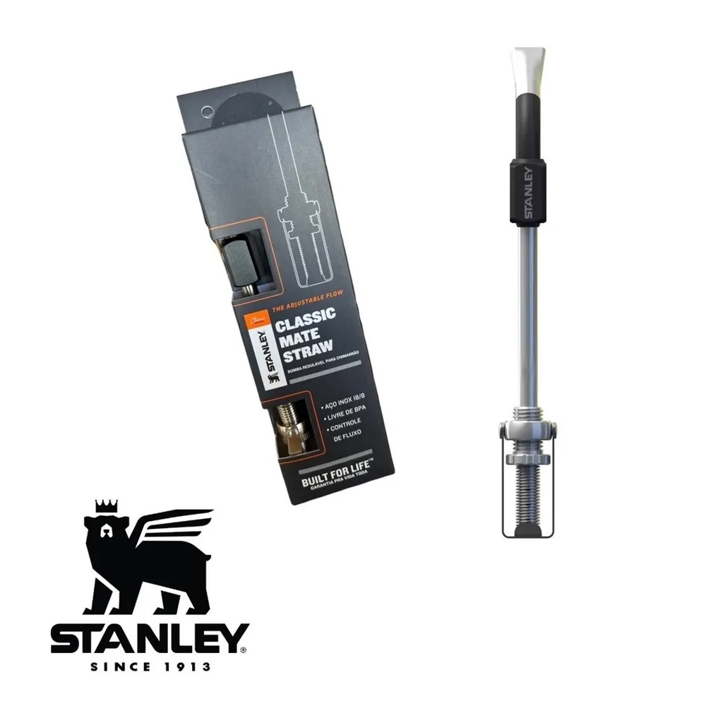 Encontraproduto.com.br - BOMBA STANLEY PARA MATE COM MOLA AJUSTÁVEL EM AÇO INOX MATTE BLACK 08061-01