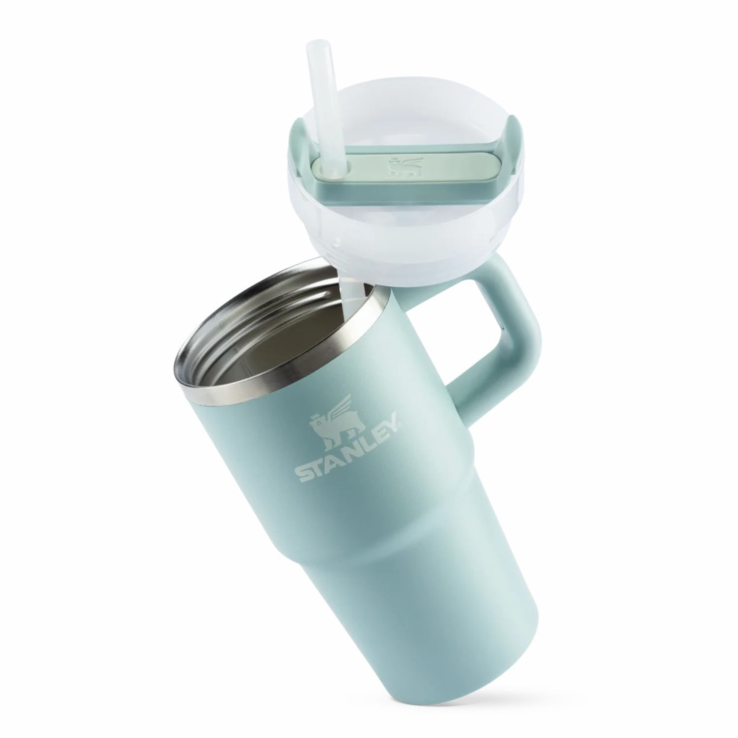 Encontraproduto.com.br - Copo Quencher Térmico Com Alça 2.0 Seafoam 590ml Stanley