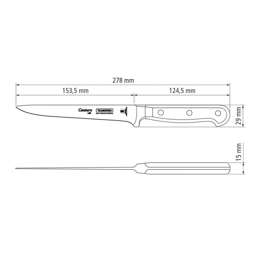 Encontraproduto.com.br - Faca para Desossar 6`` Tramontina Century