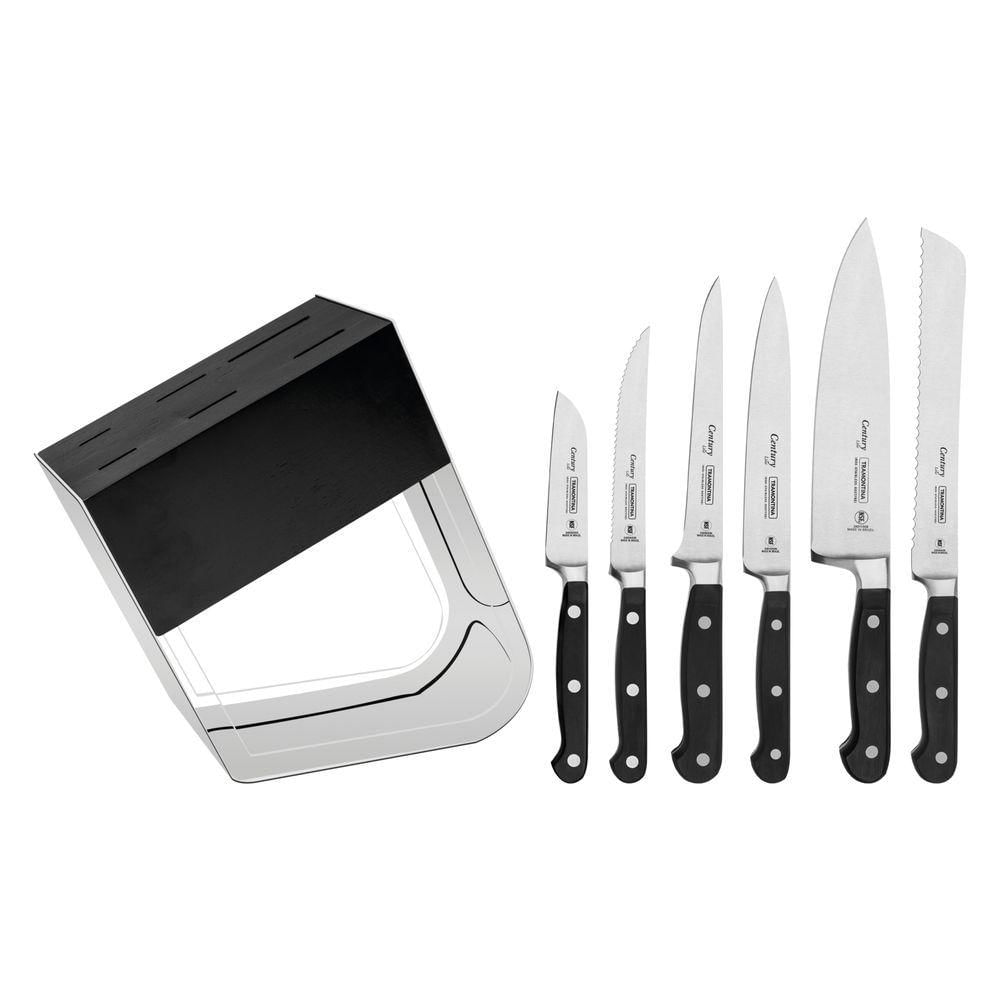Encontraproduto.com.br - Jogo de Facas Tramontina Century em Inox com Suporte 7 Pecas