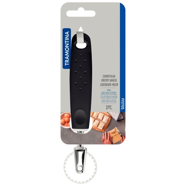 Encontraproduto.com.br - Carretilha Corta e Fecha Tramontina Utilitá 21,5cm Preto, em Zamak Cromado e Nylon com Cabo de Polipropileno - 25611/100