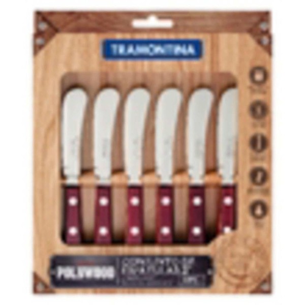 Encontraproduto.com.br - Conj. Espatulas Inox 6 Pçs Polywood Tramontina