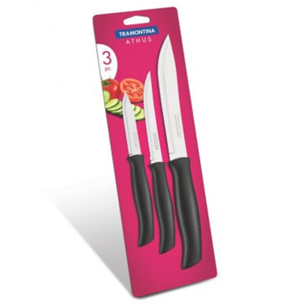Encontraproduto.com.br - Conjunto de Facas Inox com 3 Peças Athus 23099/084 Tramontina