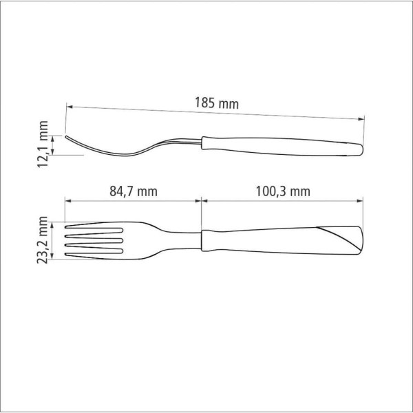 Encontraproduto.com.br - Garfo De Mesa Tramontina New Kolor Com Lâmina Em Aço Inox E Cabo De Polipropileno Branco Tramontina