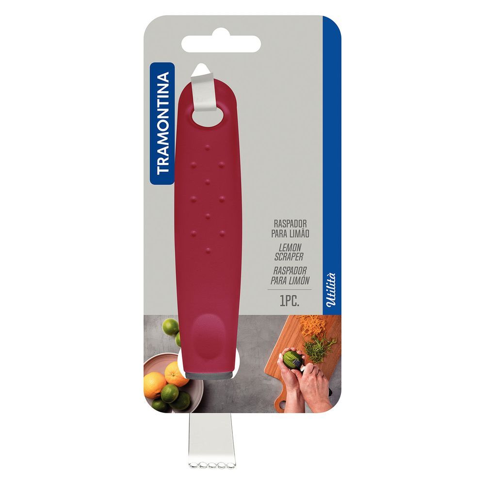 Encontraproduto.com.br - Raspador de Limão Inox com Cabo de Polipropileno Utilità Vermelho - Tramontina